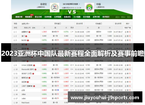 2023亚洲杯中国队最新赛程全面解析及赛事前瞻